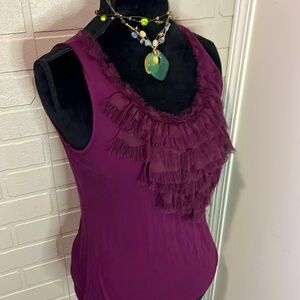 Apt 9 ,Woman’s PurpleLayered Puffy Blouse